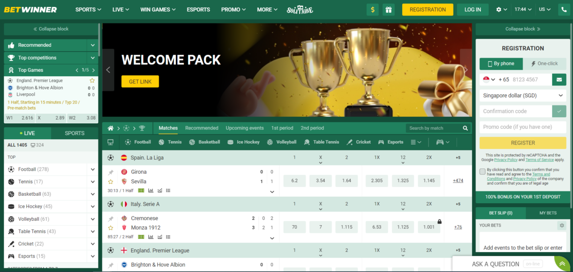 BetWinner - betting site for Singapore