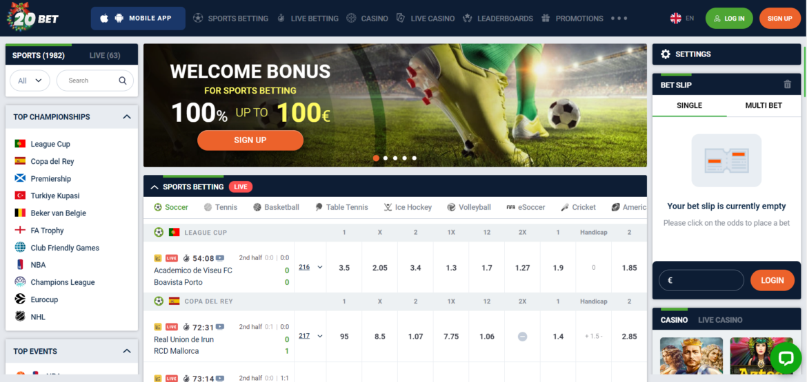 20Bet - Best Betting Sites in Trustly
