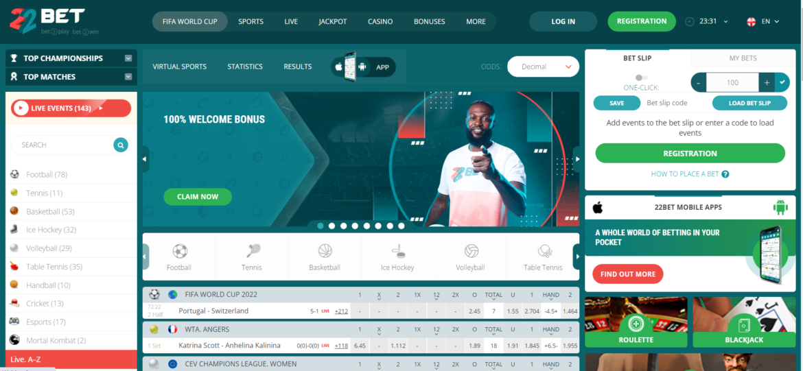 22Bet - Best Betting Sites in ecoPayz
