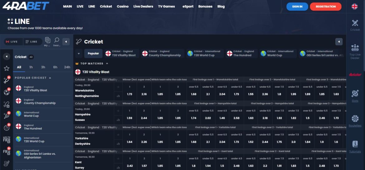 4raBet - an attractive sports and esports betting platform in Bangladesh.